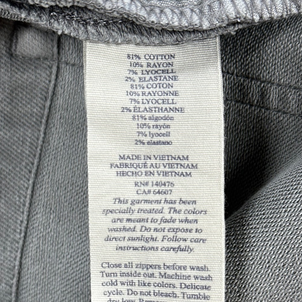 Faherty Pants Mens 33x32 (Fits 33x29) Grey 5-Pocket Straight Leg Cotton Blend - Picture 12 of 12